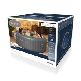 Lay-Z-Spa® 85&Prime; x 31.5&Prime;/2.16m x 80cm Santorini MaxHold EnergySense Smart Luxe HydroJet Pro 7 Grey Round
