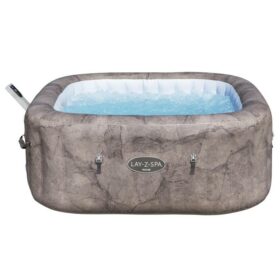 Lay-Z-Spa® 71&Prime; x 71&Prime; x 28&Prime;/1.80m x 1.80m x 71cm Rome MaxHold EnergySense UltraFit Smart AirJet 6 Brown Marble Square