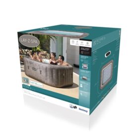 Lay-Z-Spa® 71&Prime; x 71&Prime; x 28&Prime;/1.80m x 1.80m x 71cm Rome MaxHold EnergySense UltraFit Smart AirJet 6 Brown Marble Square