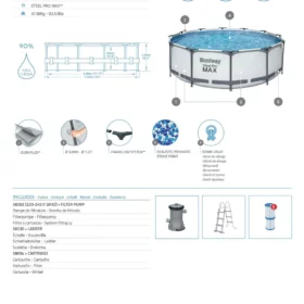 Piscine hors sol ronde Steel Pro Max 366 x 100 cm