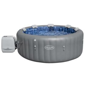 Lay-Z-Spa® 85&Prime; x 31.5&Prime;/2.16m x 80cm Santorini MaxHold EnergySense Smart Luxe HydroJet Pro 7 Grey Round