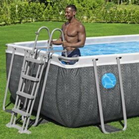 Steel Pro MAX 4.88m x 2.44m x 1.22m Splashview Rectangular Pool Set
